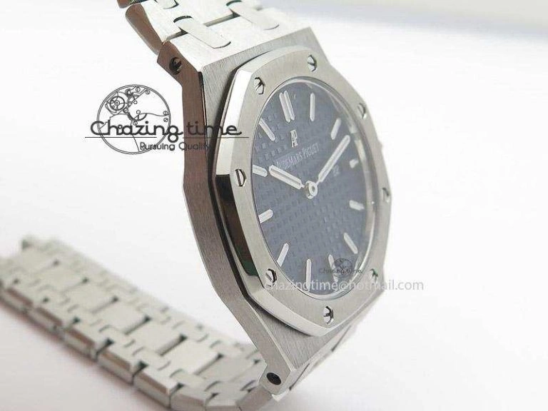 Lady Royal Oak 33mm SS Blue Textured Dial on SS Bracelet RONDA Quartz