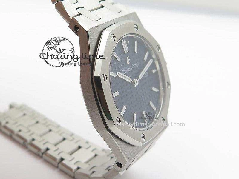 Lady Royal Oak 33mm SS Blue Textured Dial on SS Bracelet RONDA Quartz
