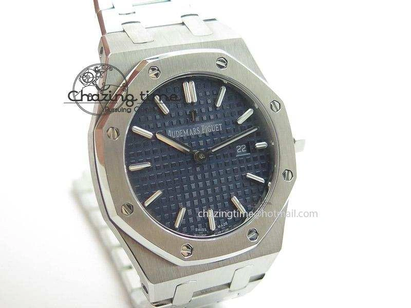 Lady Royal Oak 33mm SS Blue Textured Dial on SS Bracelet RONDA Quartz