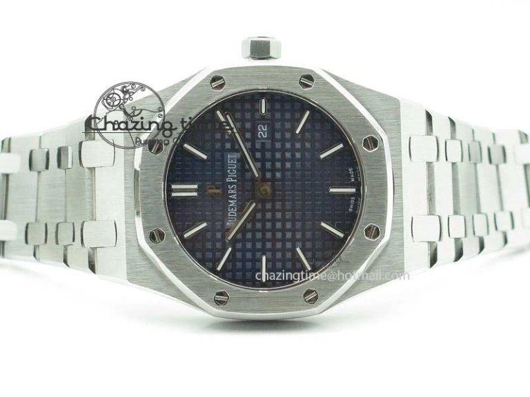 Lady Royal Oak 33mm SS Blue Textured Dial on SS Bracelet RONDA Quartz