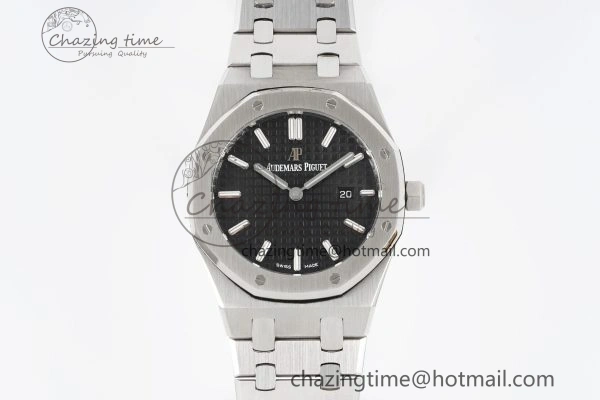 Lady Royal Oak 33mm SS JJF 1:1 Best Edition Black Dial on SS Bracelet ETA Quartz