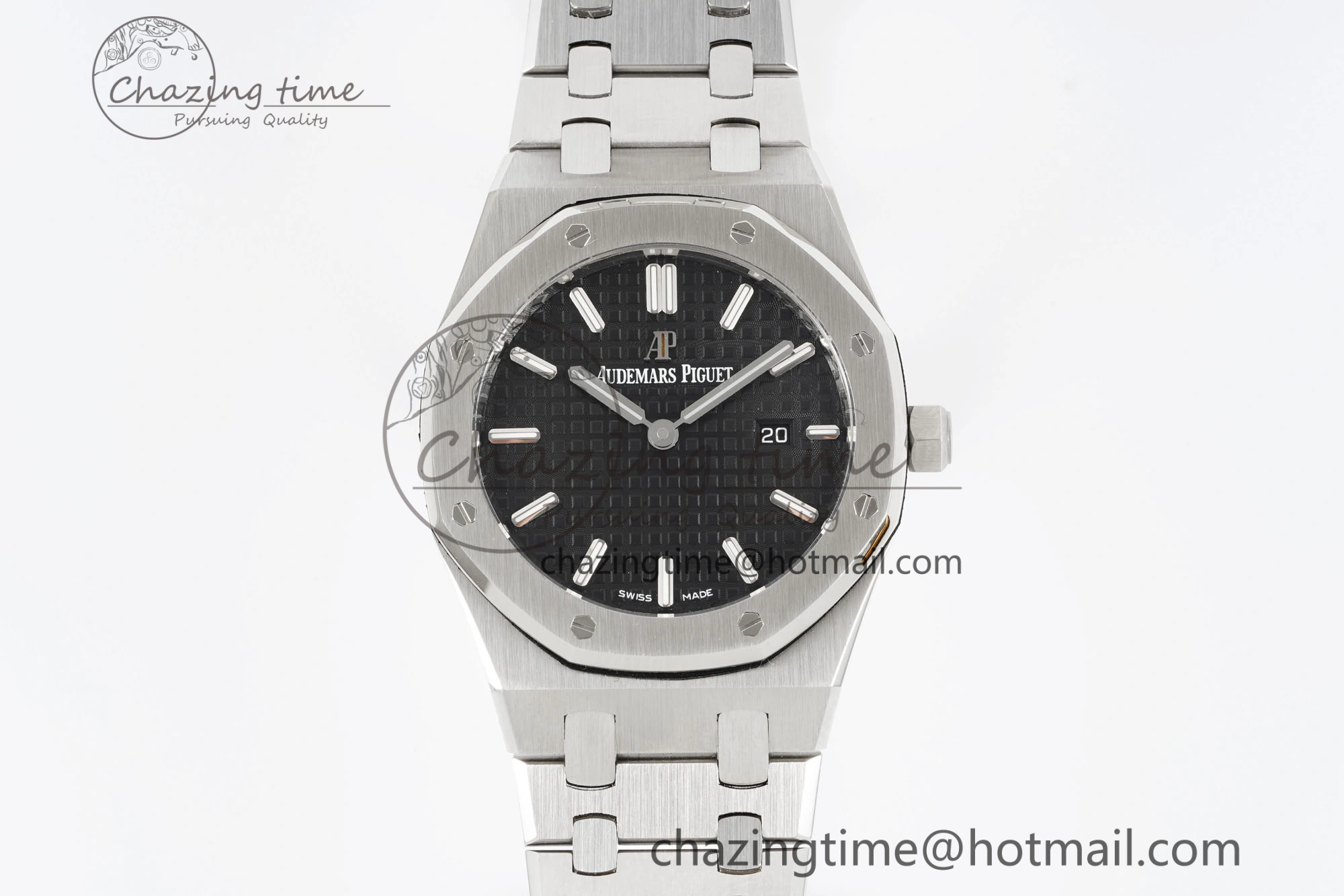 Lady Royal Oak 33mm SS JJF 1:1 Best Edition Black Dial on SS Bracelet ETA Quartz