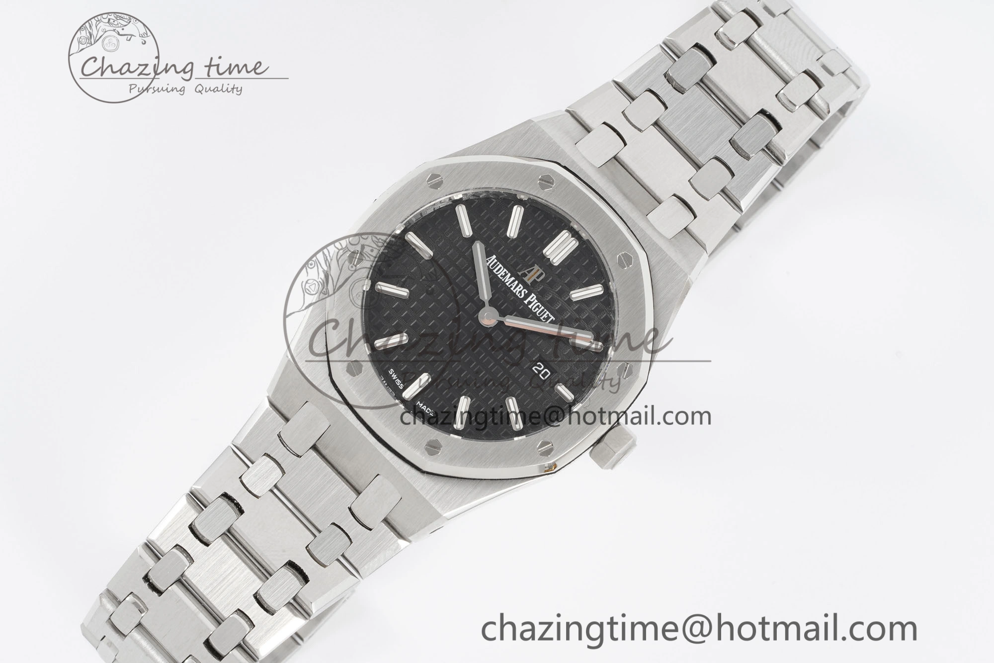 Lady Royal Oak 33mm SS JJF 1:1 Best Edition Black Dial on SS Bracelet ETA Quartz