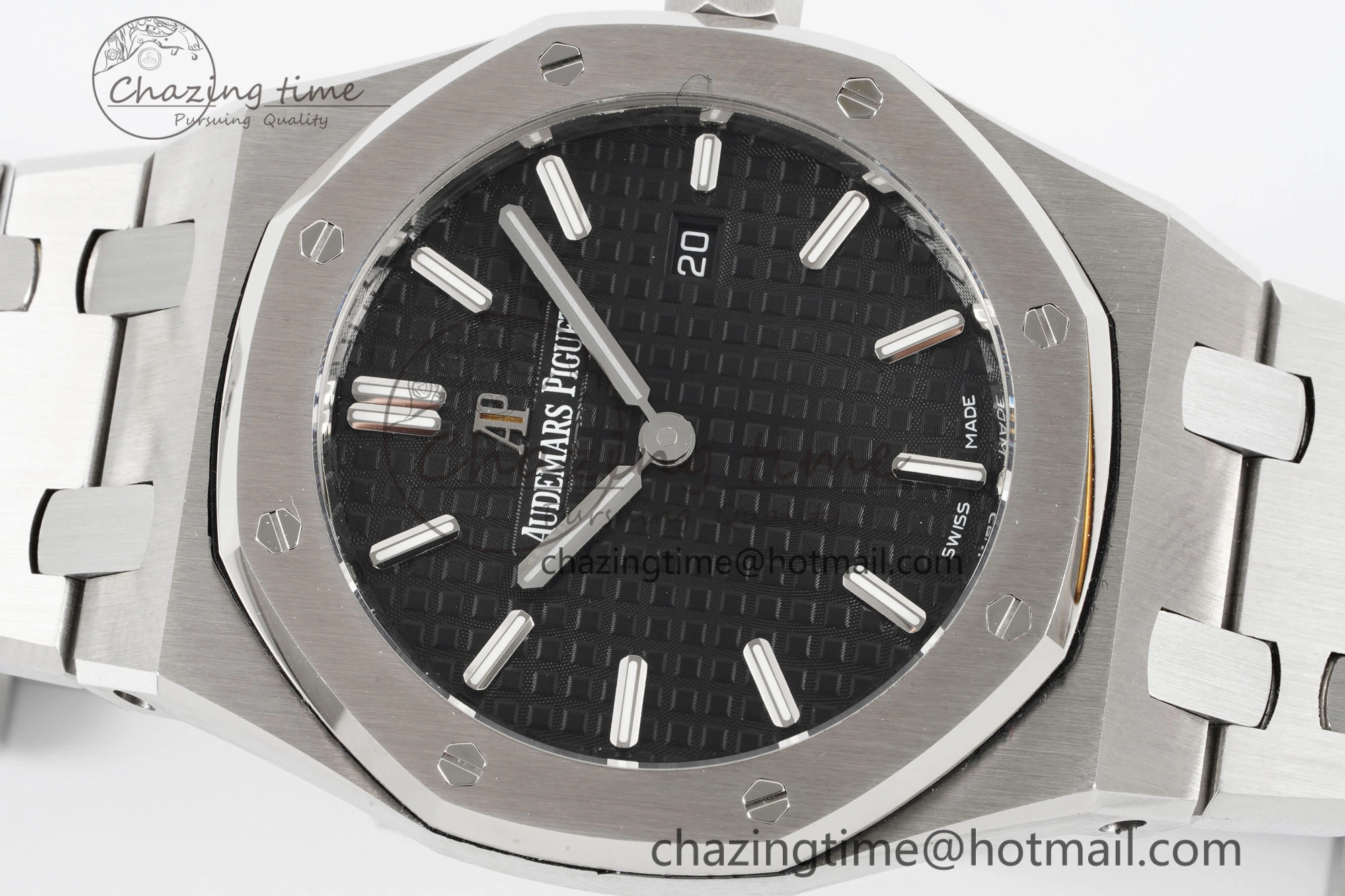 Lady Royal Oak 33mm SS JJF 1:1 Best Edition Black Dial on SS Bracelet ETA Quartz