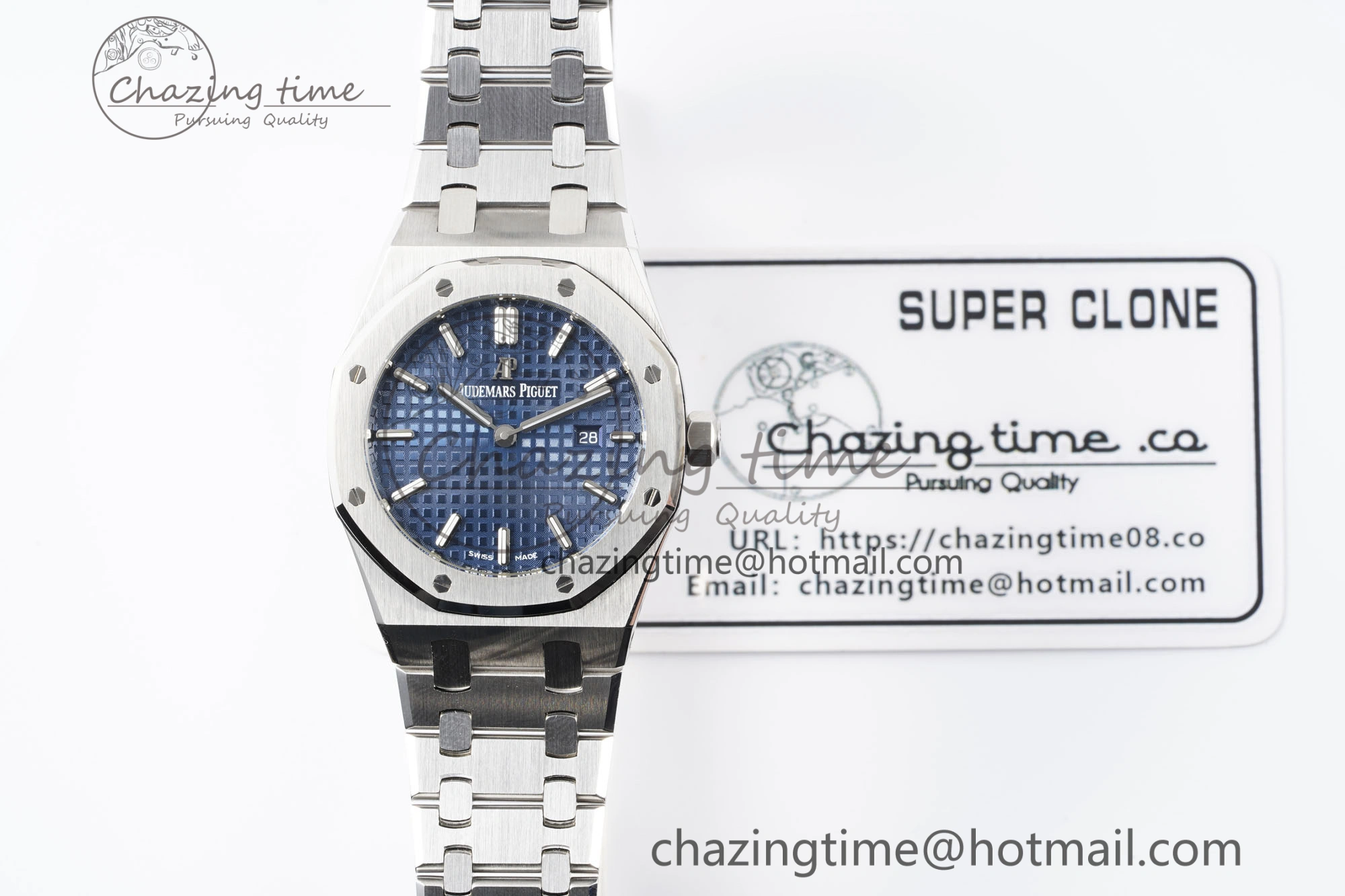 Lady Royal Oak 33mm SS JJF 1:1 Best Edition Blue Dial on SS Bracelet ETA Quartz