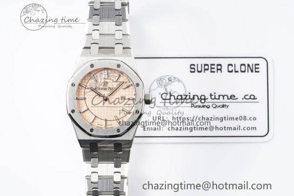 Lady Royal Oak 33mm SS JJF 1:1 Best Edition Cream Dial on SS Bracelet ETA Quartz