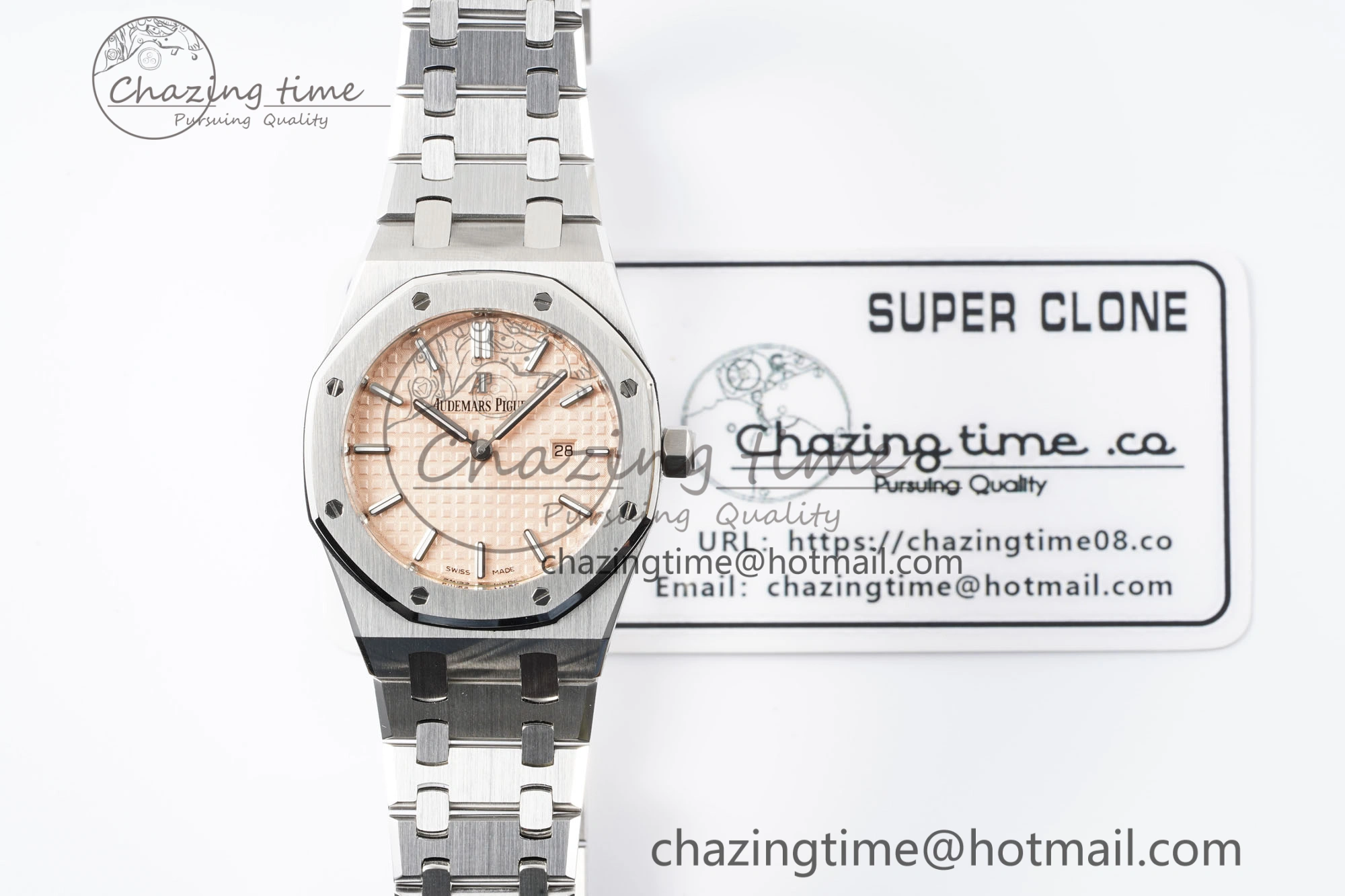 Lady Royal Oak 33mm SS JJF 1:1 Best Edition Cream Dial on SS Bracelet ETA Quartz