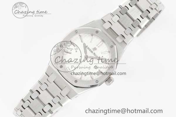 Lady Royal Oak 33mm SS JJF 1:1 Best Edition White Dial on SS Bracelet ETA Quartz