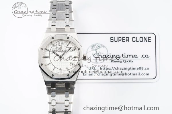 Lady Royal Oak 33mm SS JJF 1:1 Best Edition White Dial on SS Bracelet ETA Quartz