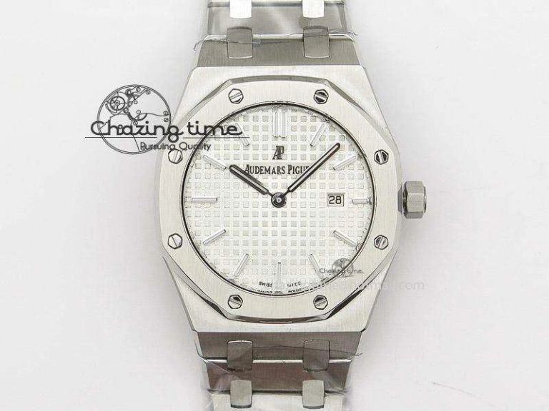 Lady Royal Oak 33mm SS Silver Textured Dial on SS Bracelet RONDA Quartz