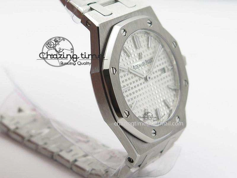 Lady Royal Oak 33mm SS Silver Textured Dial on SS Bracelet RONDA Quartz