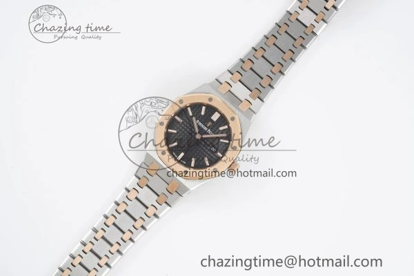 Lady Royal Oak 33mm SS RG JJF 1:1 Best Edition Black Dial on SS RG Bracelet ETA Quartz
