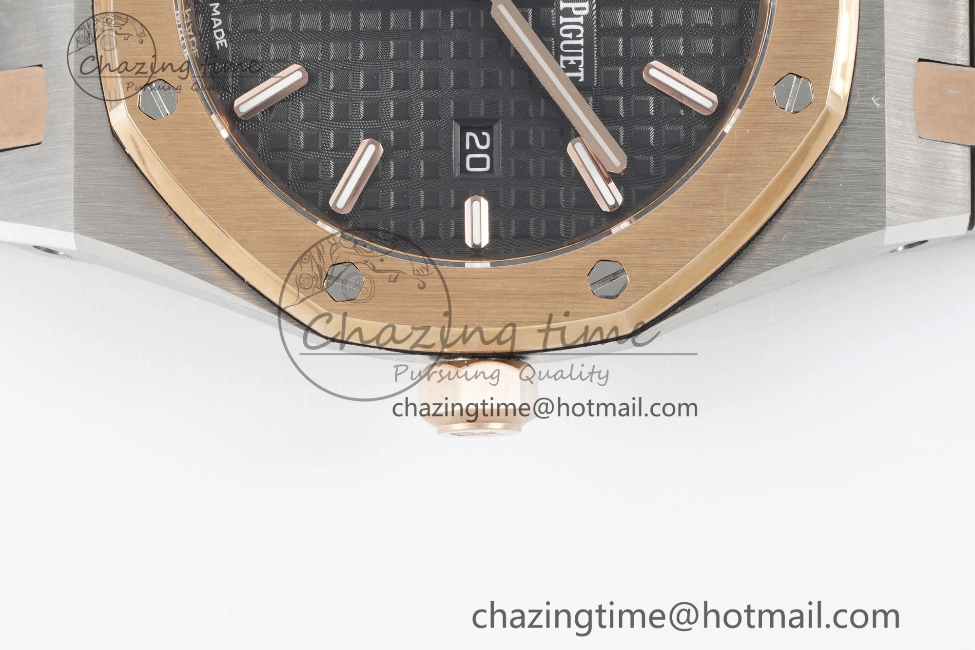 Lady Royal Oak 33mm SS RG JJF 1:1 Best Edition Black Dial on SS RG Bracelet ETA Quartz