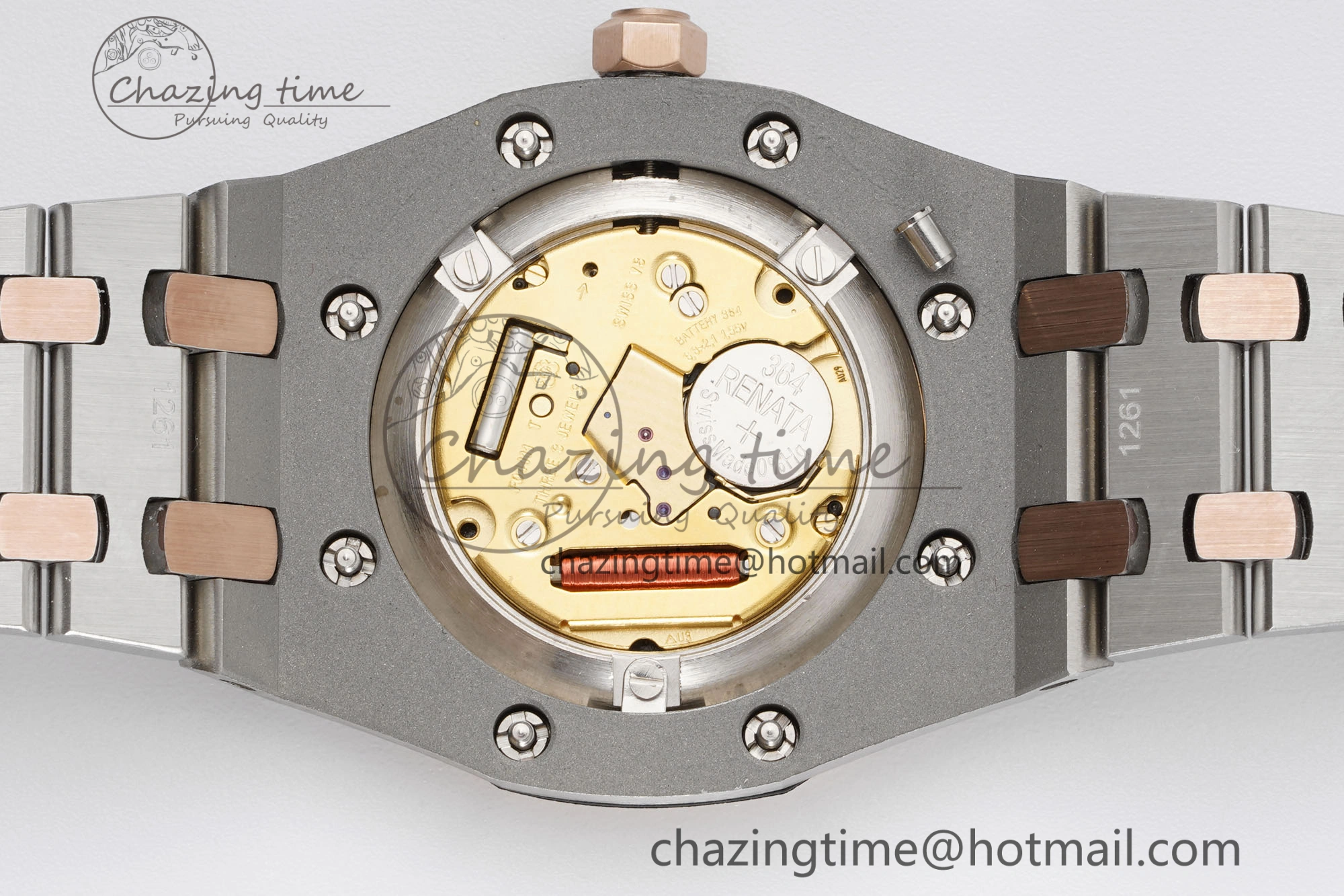 Lady Royal Oak 33mm SS RG JJF 1:1 Best Edition Brown Dial on SS RG Bracelet ETA Quartz