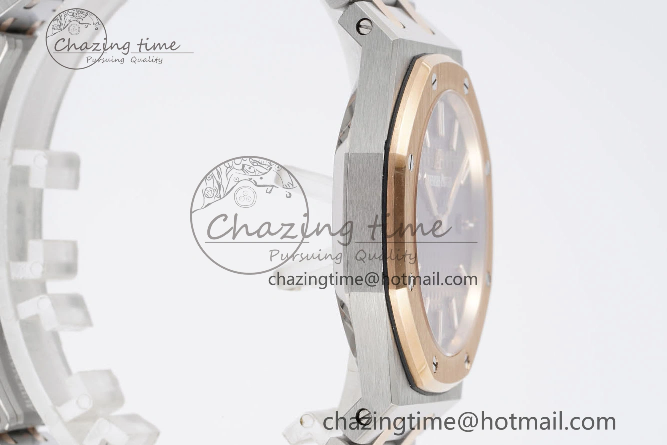 Lady Royal Oak 33mm SS RG JJF 1:1 Best Edition Brown Dial on SS RG Bracelet ETA Quartz