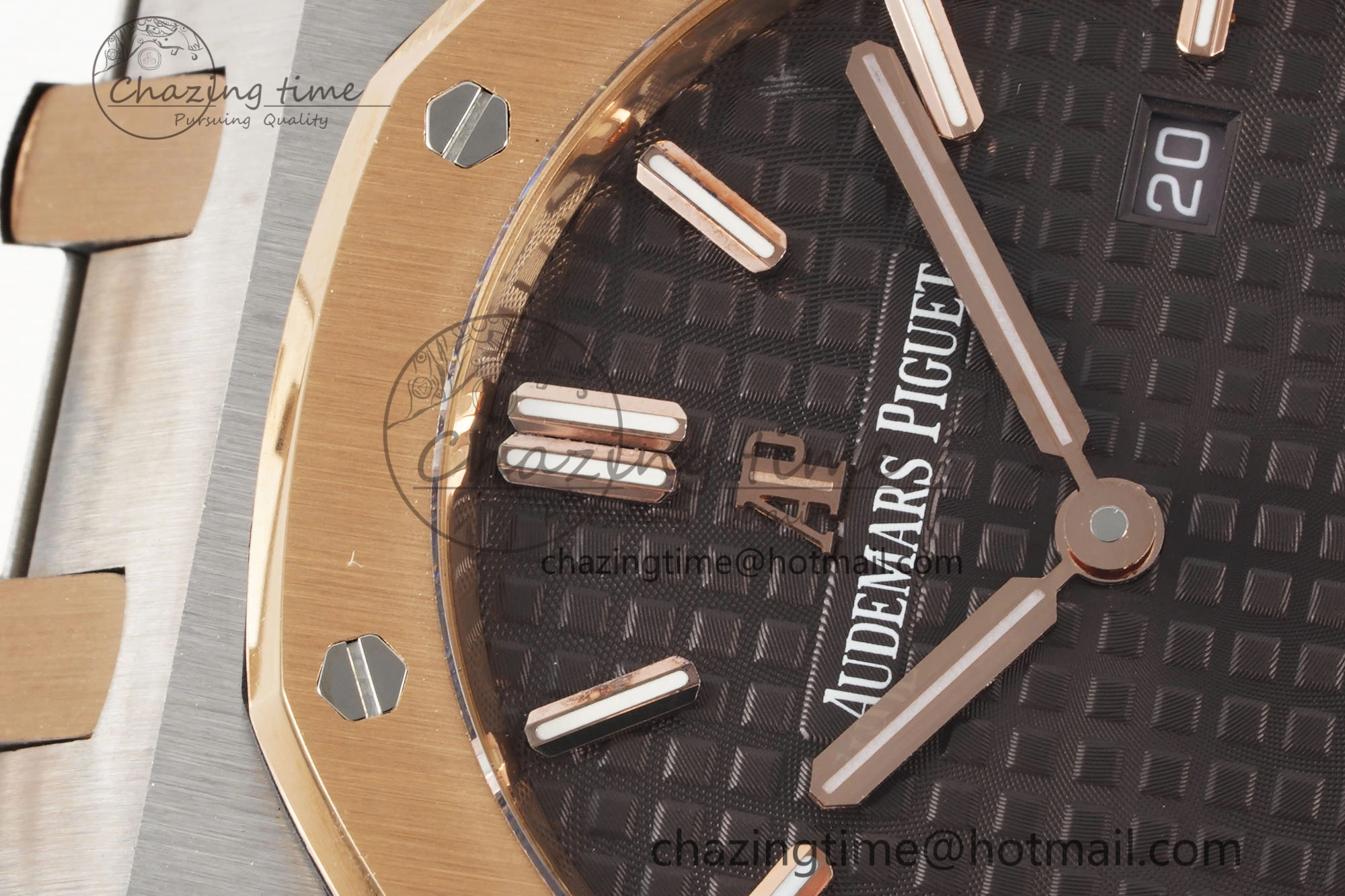 Lady Royal Oak 33mm SS RG JJF 1:1 Best Edition Brown Dial on SS RG Bracelet ETA Quartz