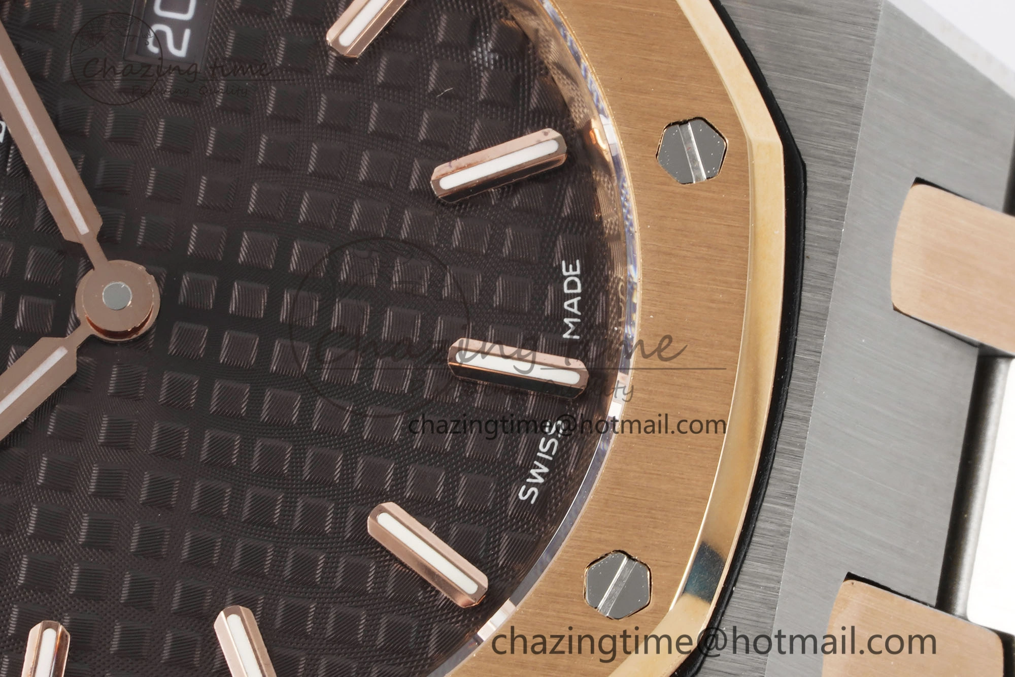 Lady Royal Oak 33mm SS RG JJF 1:1 Best Edition Brown Dial on SS RG Bracelet ETA Quartz