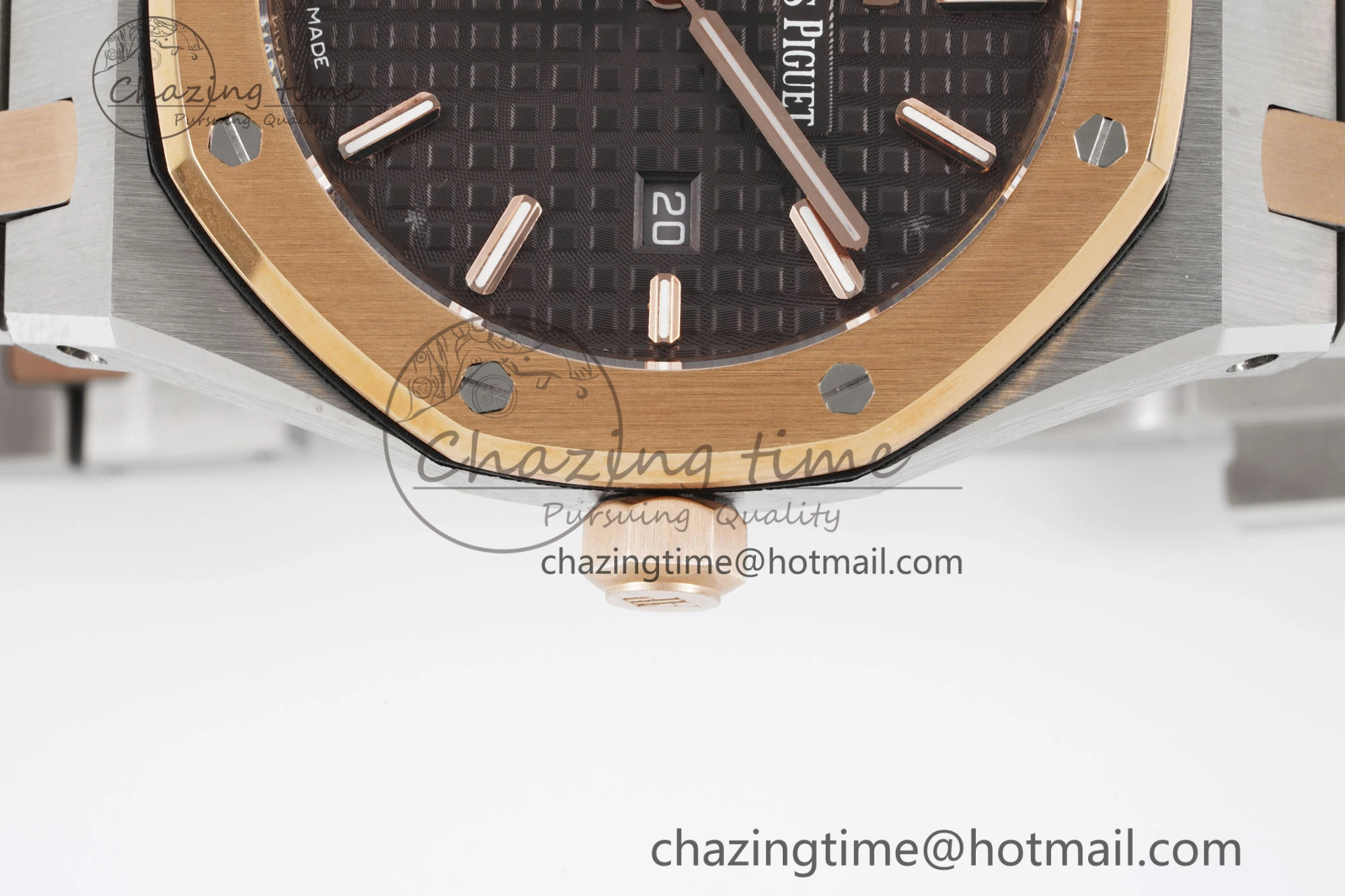 Lady Royal Oak 33mm SS RG JJF 1:1 Best Edition Brown Dial on SS RG Bracelet ETA Quartz