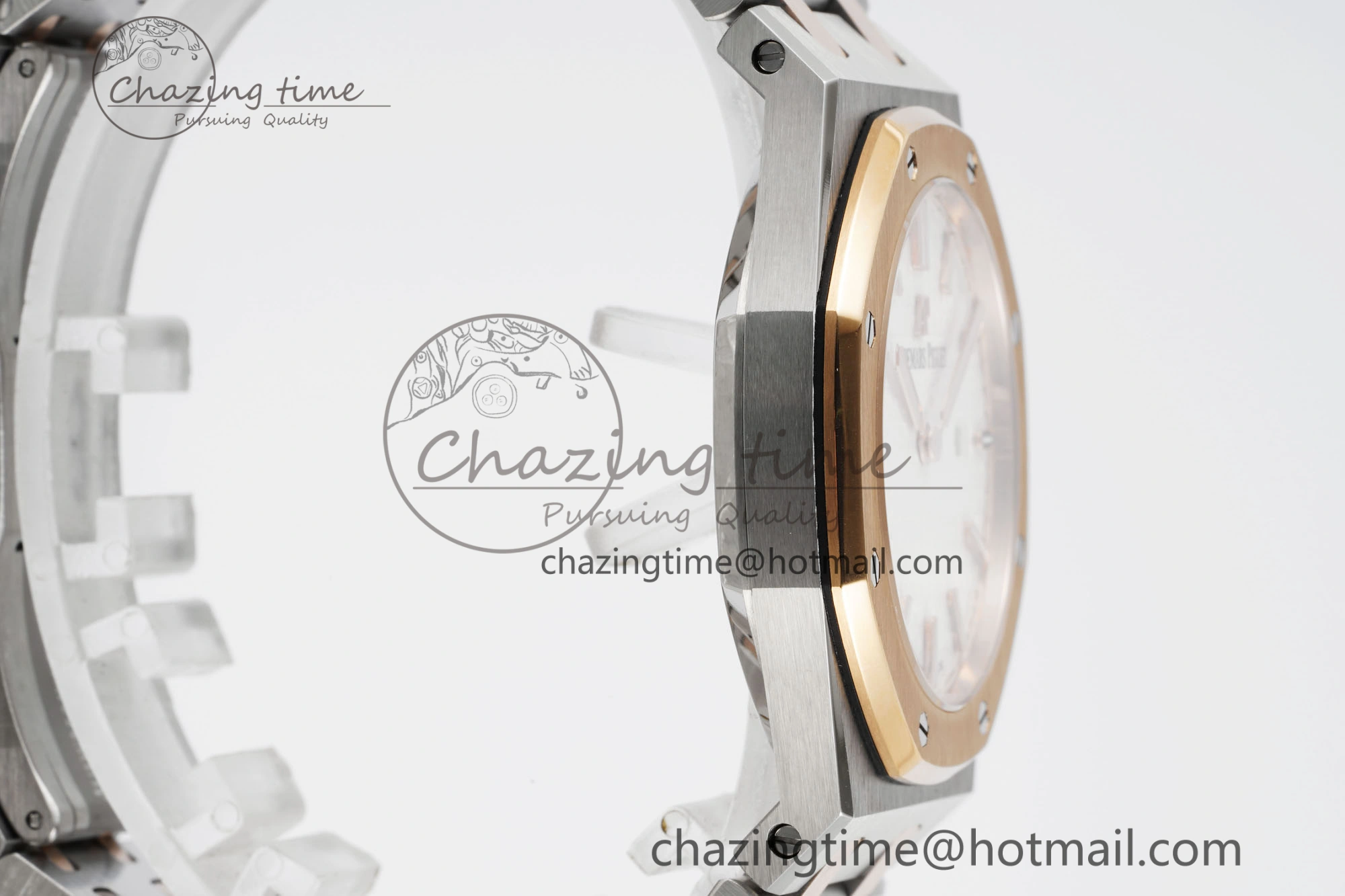 Lady Royal Oak 33mm SS RG JJF 1:1 Best Edition White Dial on SS RG Bracelet ETA Quartz