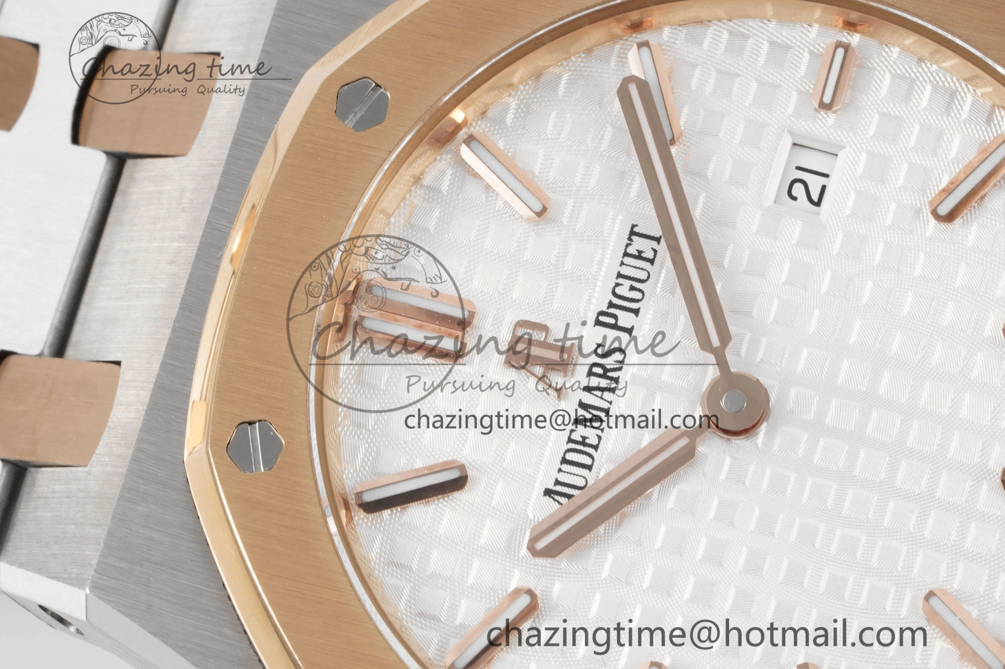 Lady Royal Oak 33mm SS RG JJF 1:1 Best Edition White Dial on SS RG Bracelet ETA Quartz
