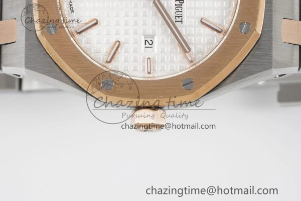 Lady Royal Oak 33mm SS RG JJF 1:1 Best Edition White Dial on SS RG Bracelet ETA Quartz