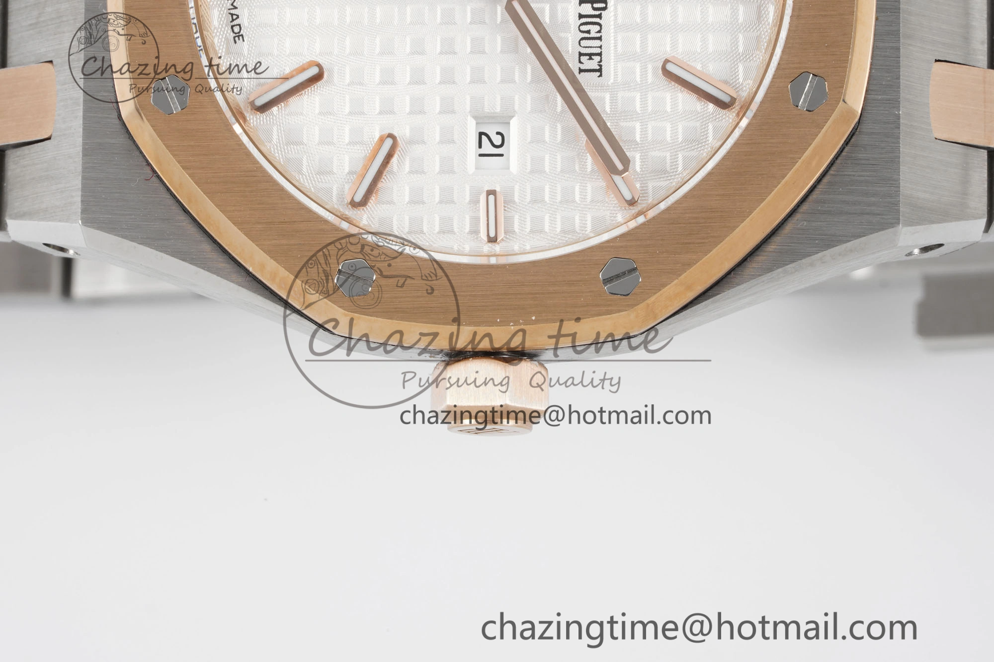 Lady Royal Oak 33mm SS RG JJF 1:1 Best Edition White Dial on SS RG Bracelet ETA Quartz