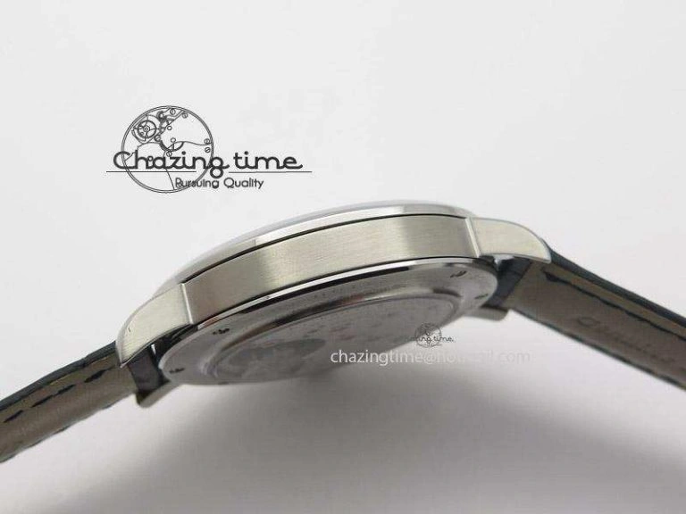 Langematik MK Best Edition SS Black Dial On Black Leather Strap A88275