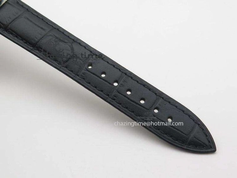 Langematik MK Best Edition SS Black Dial On Black Leather Strap A88275