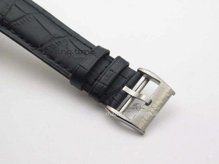 Langematik MK Best Edition SS Black Dial On Black Leather Strap A88275