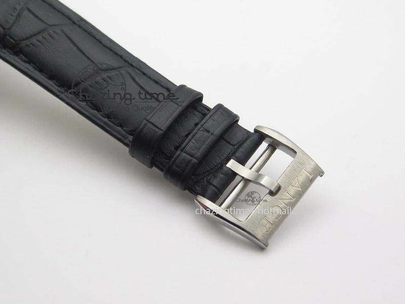 Langematik MK Best Edition SS Black Dial On Black Leather Strap A88275