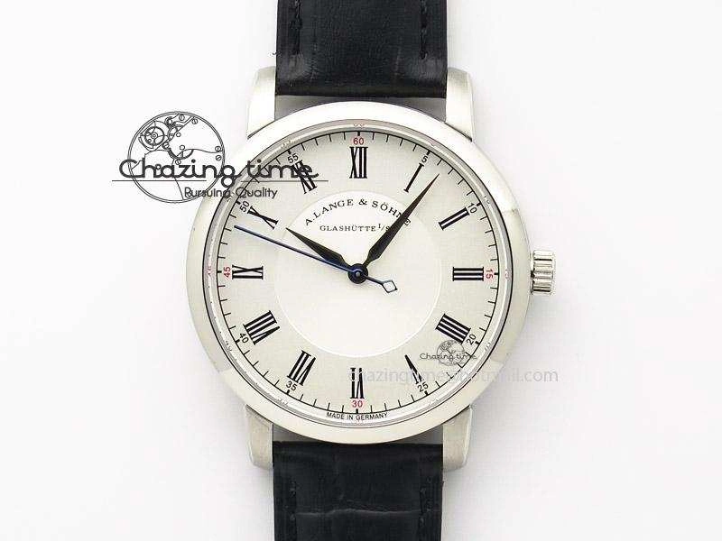 Langematik MK Best Edition SS White Dial On Black Leather Strap A88275