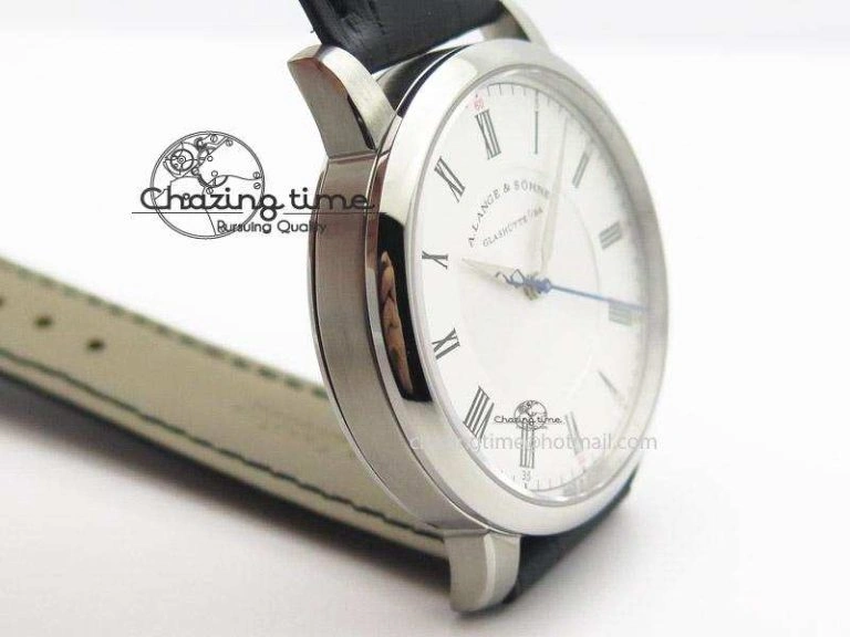 Langematik MK Best Edition SS White Dial On Black Leather Strap A88275