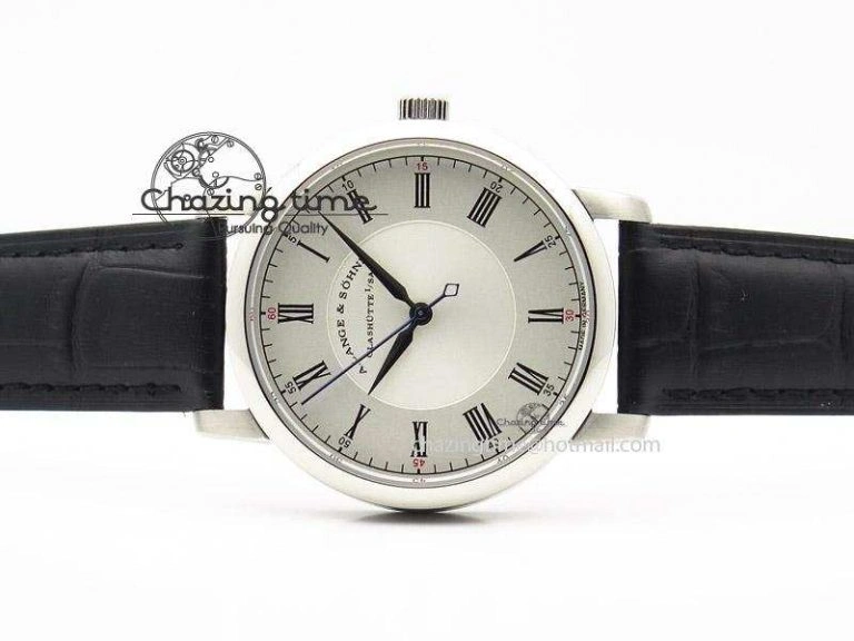 Langematik MK Best Edition SS White Dial On Black Leather Strap A88275