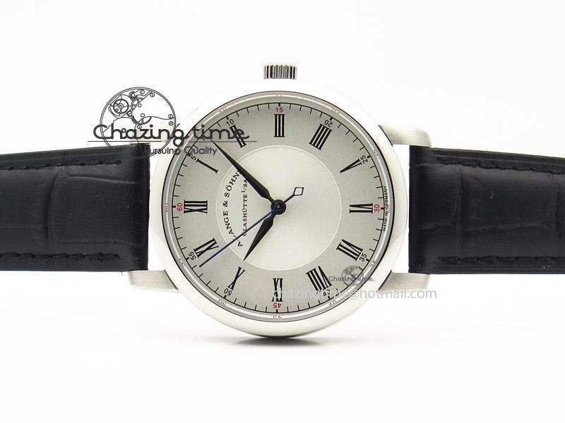 Langematik MK Best Edition SS White Dial On Black Leather Strap A88275