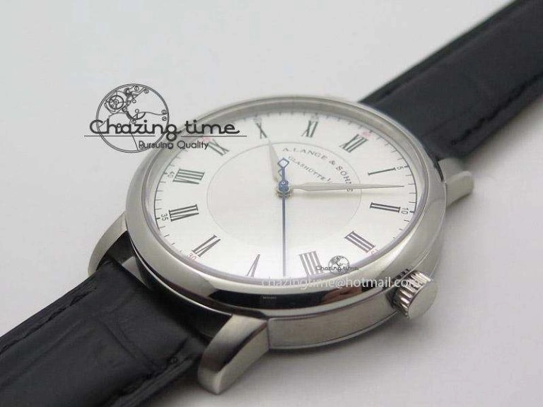Langematik MK Best Edition SS White Dial On Black Leather Strap A88275