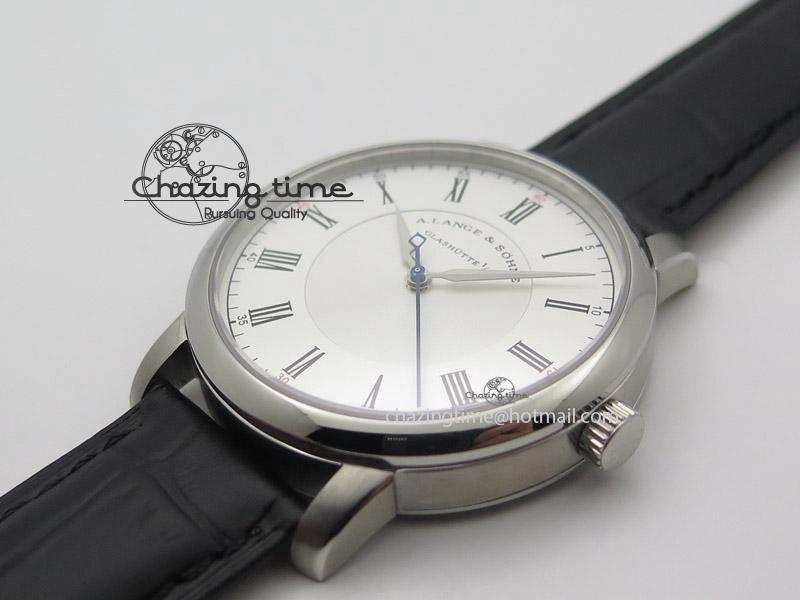 Langematik MK Best Edition SS White Dial On Black Leather Strap A88275