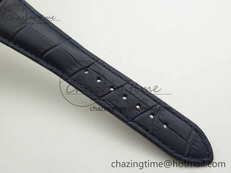 Laureato Chronograph 42mm RG TWA Blue Dial on Blue Leather Strap A7750