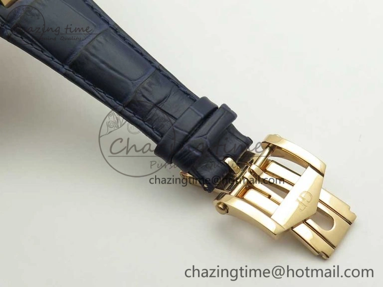 Laureato Chronograph 42mm RG TWA Blue Dial on Blue Leather Strap A7750