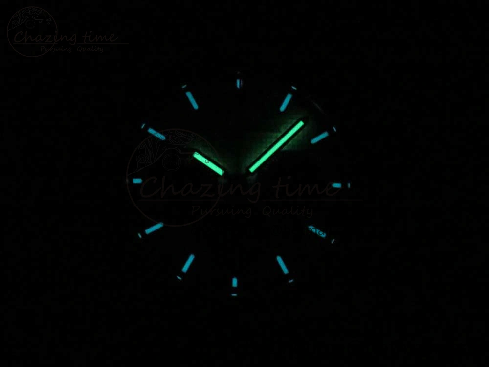 Laureato Chronograph 42mm SS TWA Black Blue Dial on Black Leather Strap A7750
