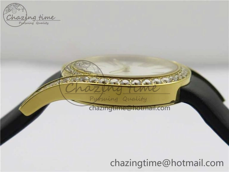 Limelight Gala G0A38160 32mm YG ZF 1:1 Best Edition Silver Dial On Leather Strap Siwss Quartz