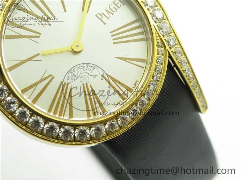 Limelight Gala G0A38160 32mm YG ZF 1:1 Best Edition Silver Dial On Leather Strap Siwss Quartz