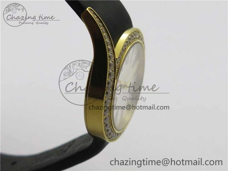 Limelight Gala G0A38160 32mm YG ZF 1:1 Best Edition Silver Dial On Leather Strap Siwss Quartz