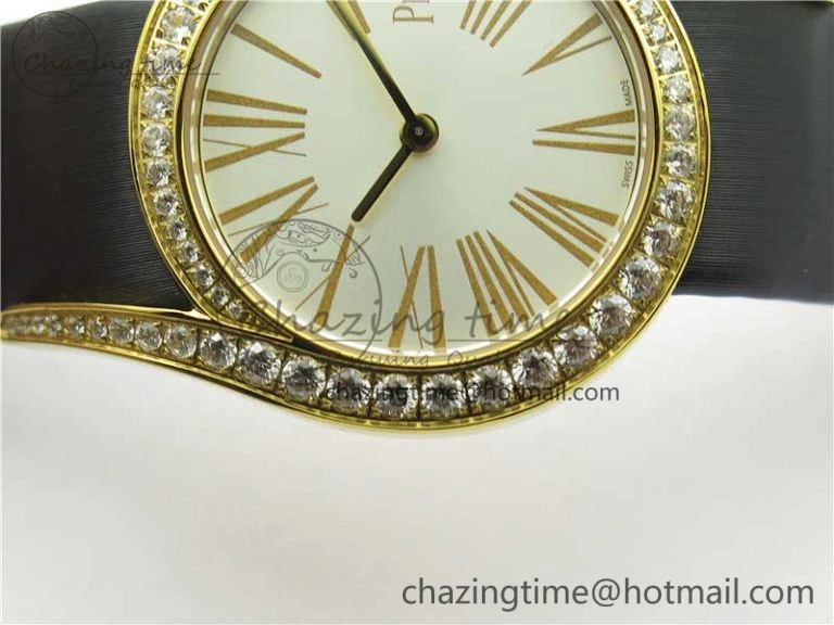 Limelight Gala G0A38160 32mm YG ZF 1:1 Best Edition Silver Dial On Leather Strap Siwss Quartz