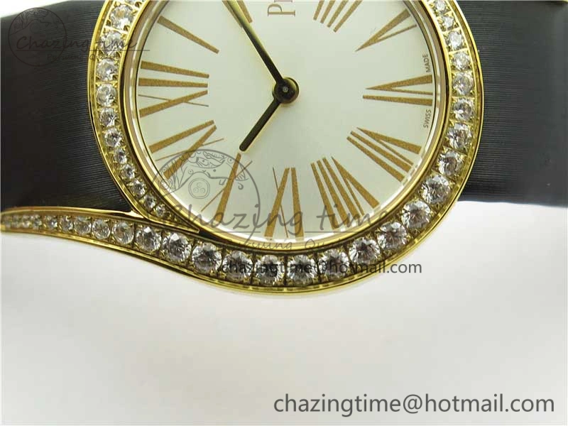 Limelight Gala G0A38160 32mm YG ZF 1:1 Best Edition Silver Dial On Leather Strap Siwss Quartz