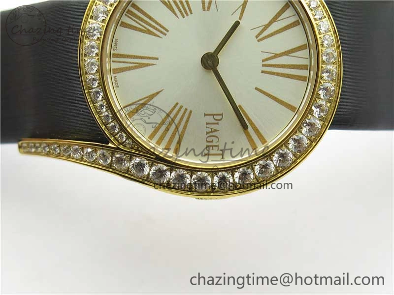 Limelight Gala G0A38160 32mm YG ZF 1:1 Best Edition Silver Dial On Leather Strap Siwss Quartz