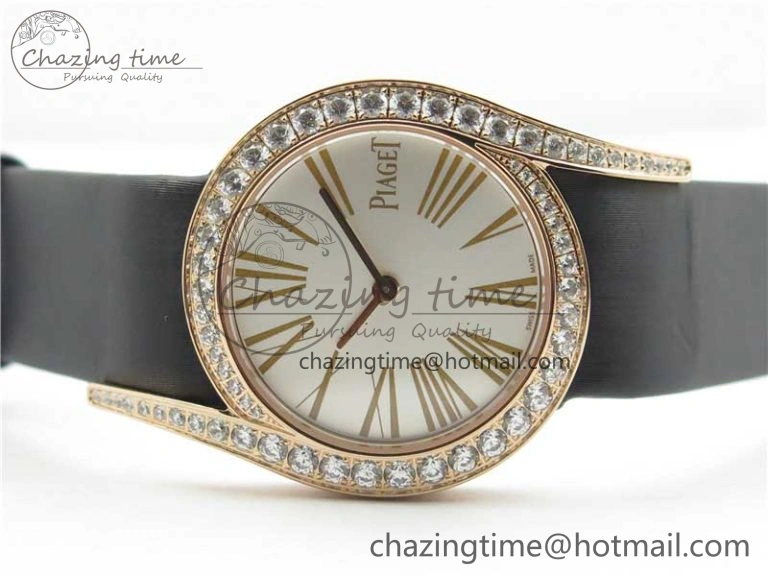 Limelight Gala G0A45361 32mm RG ZF 1:1 Best Edition Silver Dial on Black Fabric Strap Siwss Quartz