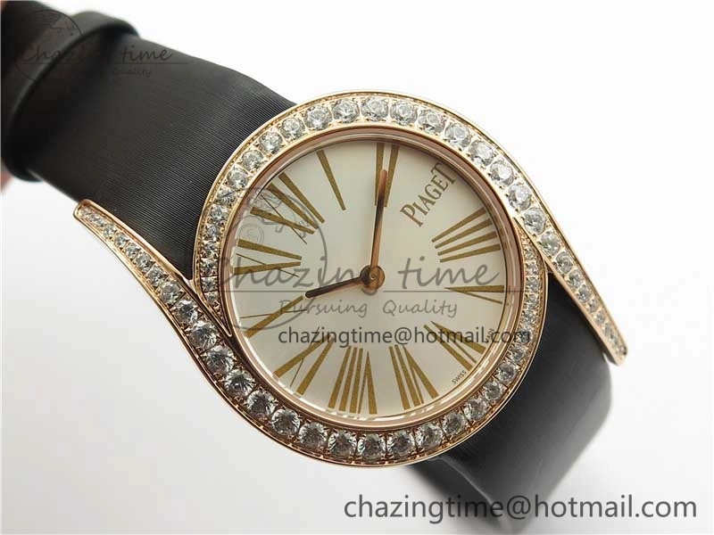 Limelight Gala G0A45361 32mm RG ZF 1:1 Best Edition Silver Dial on Black Fabric Strap Siwss Quartz