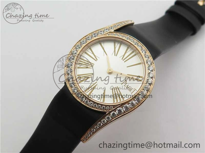 Limelight Gala G0A45361 32mm RG ZF 1:1 Best Edition Silver Dial on Black Fabric Strap Siwss Quartz