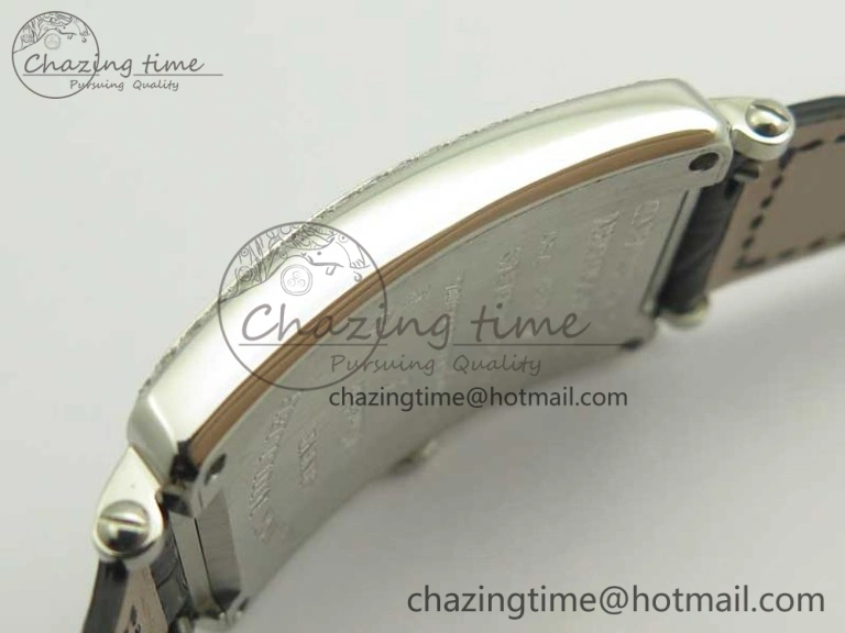 Long Island Color Dream SS Diamonds Bezel GF 1:1 Best Edition on Black Leather Strap Swiss Quartz
