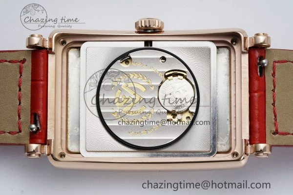 Long Island Ladies RG Diamonds Bezel APSF 1:1 Best Edition White Texured Dial on Red Leather Strap Jap Quartz